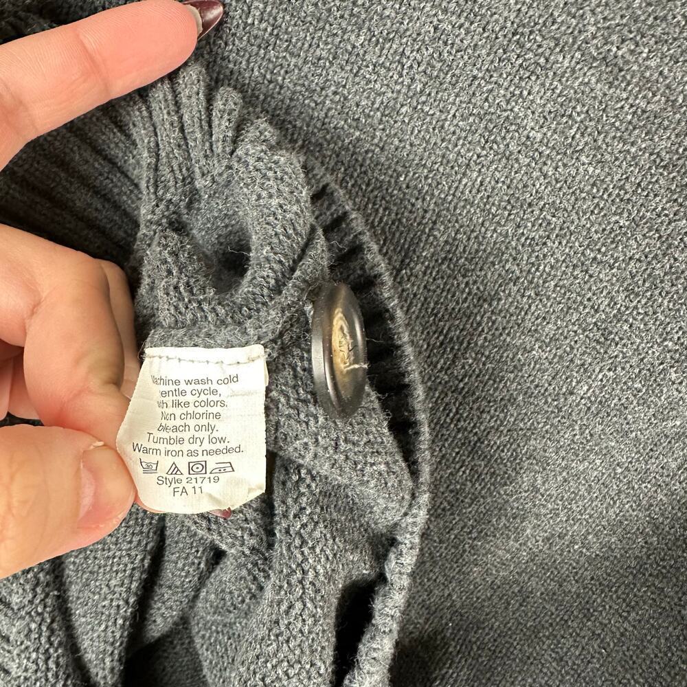 J.Crew Cobalt Gray Cotton Mock Neck Button Sweater Mens M Ribbed Collar Pullover - Picture 7 of 7